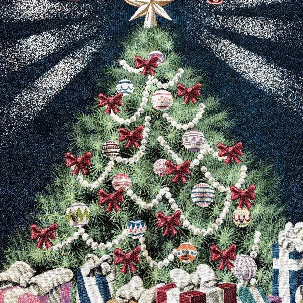 Vintage Christmas Tree Tapestry Throw‎ Blanket Fringe 55